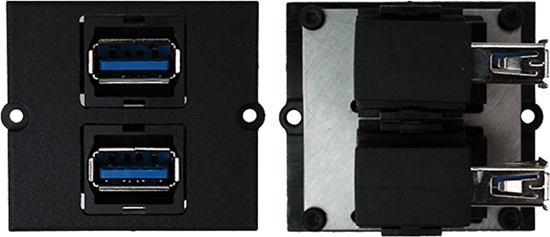 Picture of Bachmann frame 2xUSB 3.0, 90° side outlet