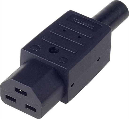 Picture of Bachmann IEC320 C21 16A/250VAC 155° appliance coupler, Screw connection, black
