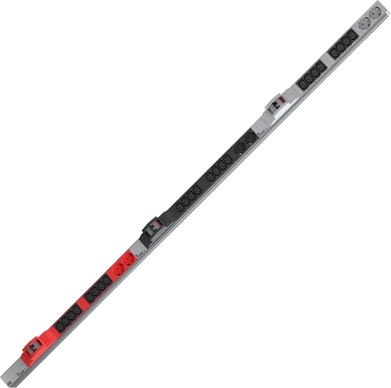 Picture of Bachmann IT PDU ALU 1U 24x C13 6x earthing contact 6LS CEE 3x 32A red