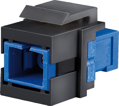 Picture of Bachmann Keystone fibre optic simplex coupler SC/SC, blue / black