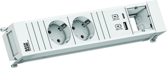 Picture of Bachmann POWER FRAME 2xCEE7/3 1xCM 1xUSB A/C 22W 0,2m GST18 ws