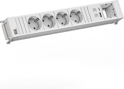 Picture of Bachmann POWER FRAME 4xCEE7/3 1xCM 1xUSB A/C 22W 0,2m RAL9010