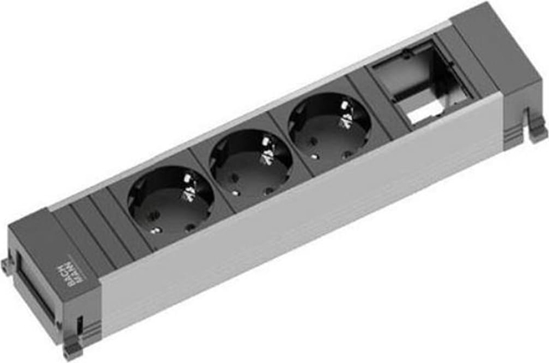 Picture of Bachmann Bachmann POWER FRAME 916.006, 3x protective contact socket, 1x custom module (black/grey, medium)