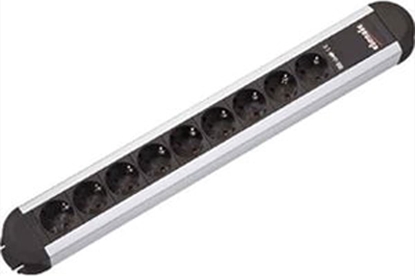 Picture of Bachmann PRIMO socket strip 9x earthing contact, aluminium, 1.75 m