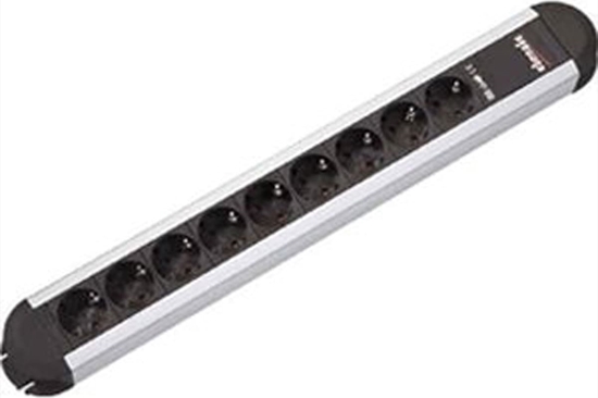 Picture of Bachmann PRIMO socket strip 9x earthing contact, aluminium, 1.75 m
