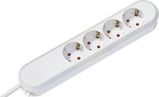 Picture of Bachmann SMART socket strip 4x earthing contact, white, 1.5 m