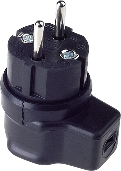 Picture of Bachmann solid rubber angle plug, IP44, black