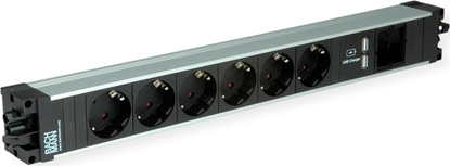 Picture of Bachmann STEP ALU 6x earthing contact 1x USB-Charger 1xABD