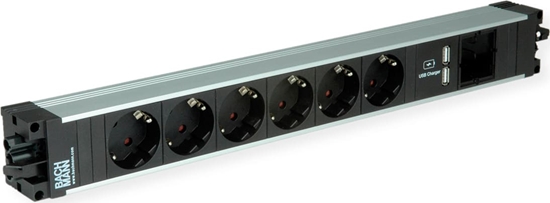 Picture of Bachmann STEP ALU 6x earthing contact 1x USB-Charger 1xABD