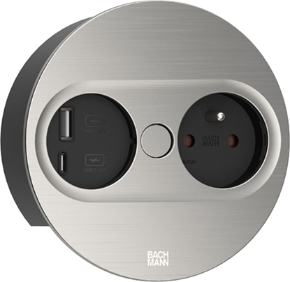 Изображение Bachmann TWIST 2 1xUTE 1xUSB A/C 22W 2.0m AEH stainless steel look round