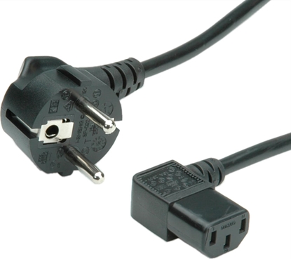 Picture of Barošanas vads 90' leņķī, 1.80m, melns