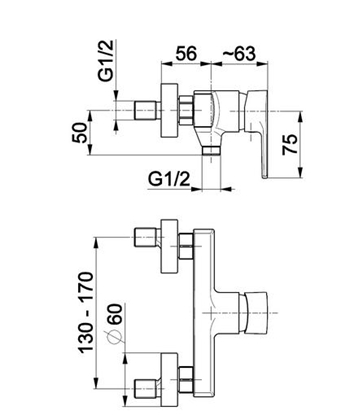 Изображение Bateria prysznicowa KFA Selen chrom (4416-010-00)