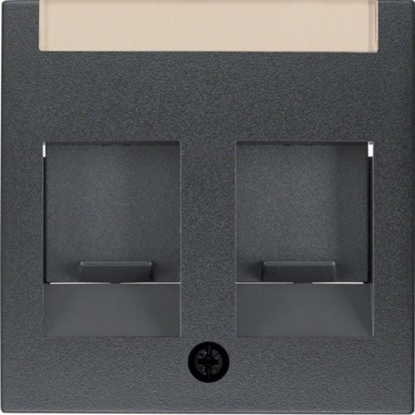 Picture of Berker Element centralny podwójny z zasuwami chronicymi przed kurzem z polem opisowym B.1/B.3/B.7 Glas antracyt (11811606)