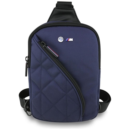 Attēls no BMW Nylon Pocket & Metal Logo Crossbody Phone Bag Navy Blue