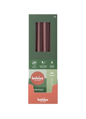 Attēls no Bolsius Table candles 245/24mm Dark Red 4pcs