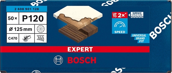 Picture of Bosch Bosch Expert C470 sanding sheet, 125mm, K120 multi-hole (50 pieces, for eccentric sander)