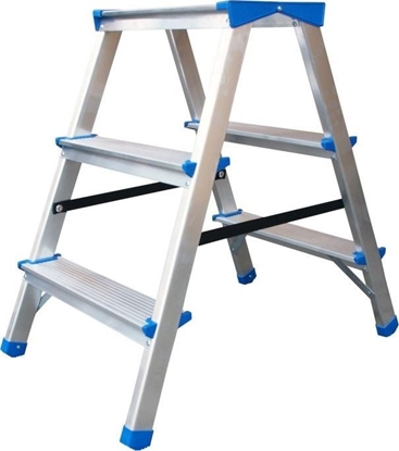 Изображение Braket Drabina wolnostojca dwustronna aluminiowa 3 stopniowa (BR-00-7002)