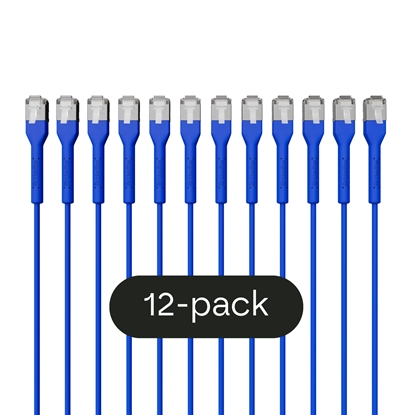 Picture of Broadbe Slim Patch Cable 10G Blue 0.1m 12-pack