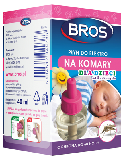 Изображение Bros Pyn do elektro na komary dla dzieci od 1 roku ycia do 60 nocy 1szt. 454