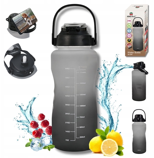 Picture of BUTELKA BIDON ZE SOMK NA WOD 2L KINGHOFF KH-2009