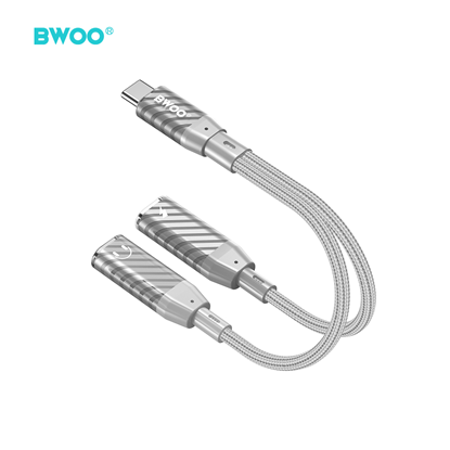 Attēls no BWOO 2 in 1 Adapter  2 Type C ports to 3.5MM Jack 