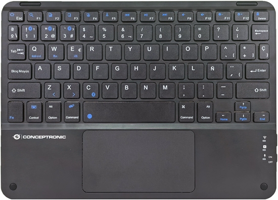 Picture of Conceptronic TOBIN01BES tastatūra Universāls Bluetooth sistēma QWERTY Spāņu Melns