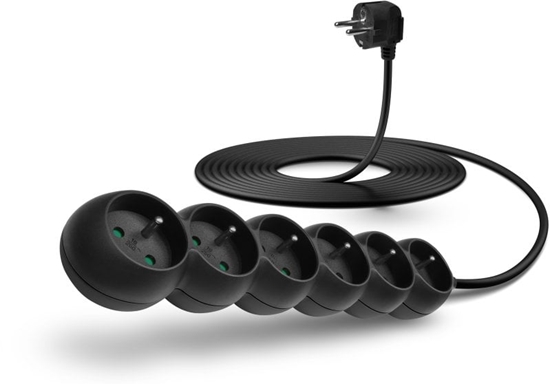 Picture of Connect IT Przeduacz 230 V, 6 gniazdek, 5 m, bez wcznika (czarny)