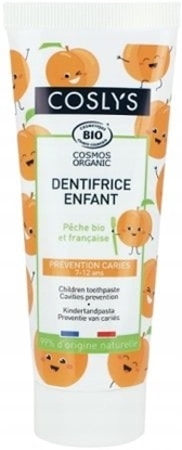 Изображение Coslys Pasta do zbów dla dzieci zapobiegajca próchnicy Brzowskwiniowa 50 ml