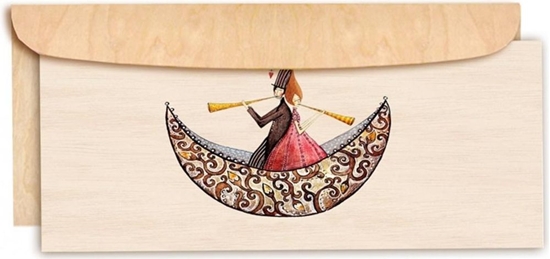 Picture of Cozywood Karnet drewniany DL z drewnian kopert lub ódka