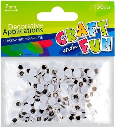 Изображение Craft with Fun Ozdoba dekoracyjna oczy 7 mm 150 sztuk