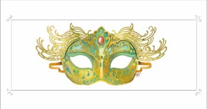 Изображение DA VINCI Karnet Maska zielony 12x23 cm + koperta (G06 29A 222)