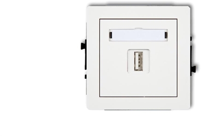 Изображение DECO Mechanizm adowarki USB pojedynczej, 5V, 1A, biay mat 25DCUSB-1
