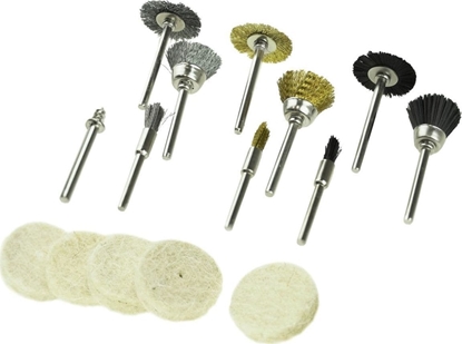 Picture of Dedra Szczotki druciane i filce polerskie, zestaw 15szt