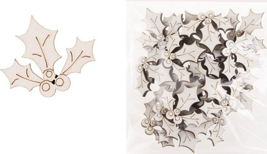 Picture of Dekoracja drewniana 24szt Ostrokrzew