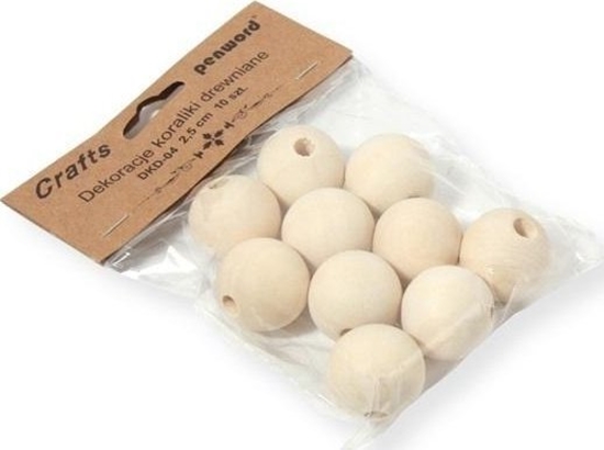 Picture of Dekoracje koraliki drewniane 25mm 10szt