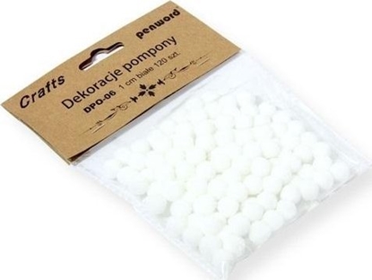 Изображение Dekoracje pompony 1cm biae 120szt