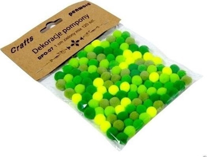 Изображение Dekoracje pompony 1cm mix zielony 120szt