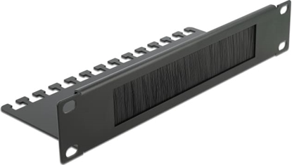 Picture of Delock 10″ Cable Management Brush Strip with Cable Support Plate 1U black