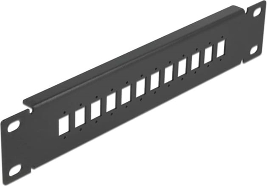 Picture of Delock 10″ Fiber Optic Patch Panel 12 Port for SC Simplex / LC Duplex 1U black