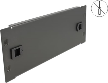 Picture of Delock 10″ Network Cabinet Blind Cover tool free 2U black