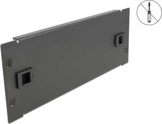 Picture of Delock 10″ Network Cabinet Blind Cover tool free 2U black