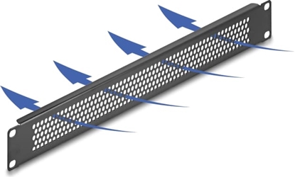 Picture of Delock 19″ Blind Panel with round holes 1U black