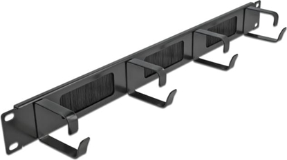 Picture of Delock 19″ Cable Management Brush Strip with 4 hooks 1U black