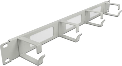 Picture of Delock 19″ Cable Management Brush Strip with 4 hooks 1U grey