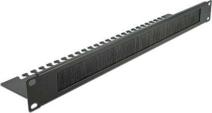 Picture of Delock 19″ Cable Management Brush Strip with Cable Support Plate 1U black