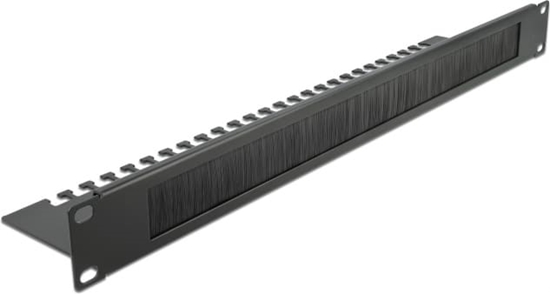 Picture of Delock 19″ Cable Management Brush Strip with Cable Support Plate 1U black