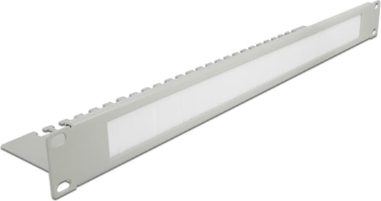 Picture of Delock 19″ Cable Management Brush Strip with Cable Support Plate 1U grey
