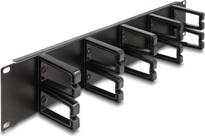 Picture of Delock 19″ Cable Management Routing Panel with 10 plastic hooks 2U black