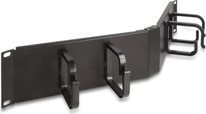 Picture of Delock 19″ Cable Management Routing Panel with 4 hooks 2U angled black