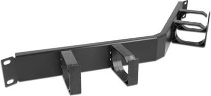 Picture of Delock 19″ Cable Management Routing Panel with 4 hooks angled 1U black